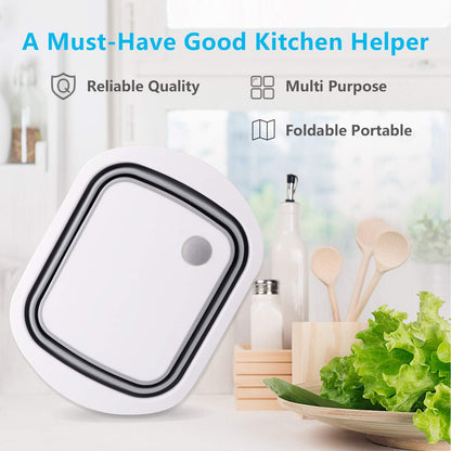 Collapsible Cutting Board with Colander
