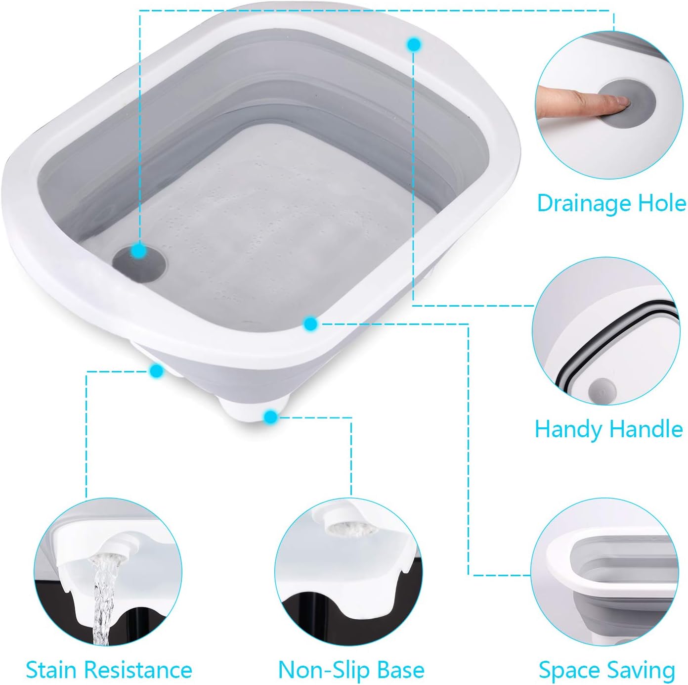 Collapsible Cutting Board with Colander