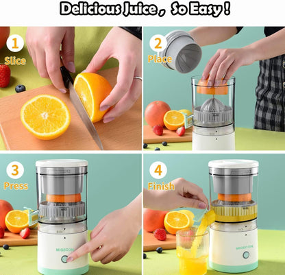 Portable Rechargeable Electric Citrus Juicer Hands