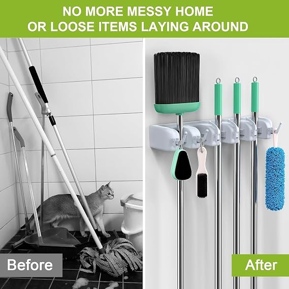 Wall-Mounted Mop & Broom Holder 🧹✨