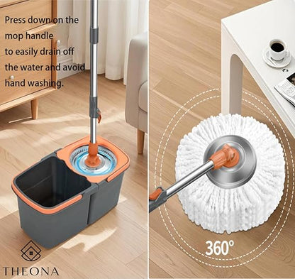 360° Spin Mop & Dual Bucket Set 🧹🪣