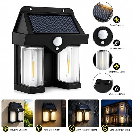 Solar LED Wall Light with Motion Sensor ☀️💡