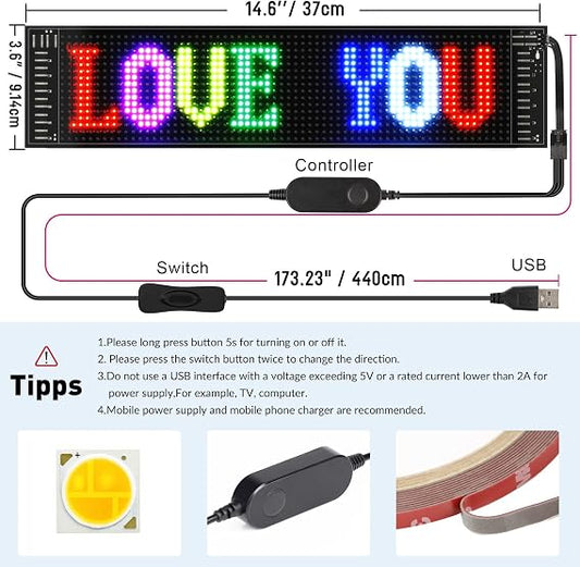 LED Matrix Panel Car Sign
