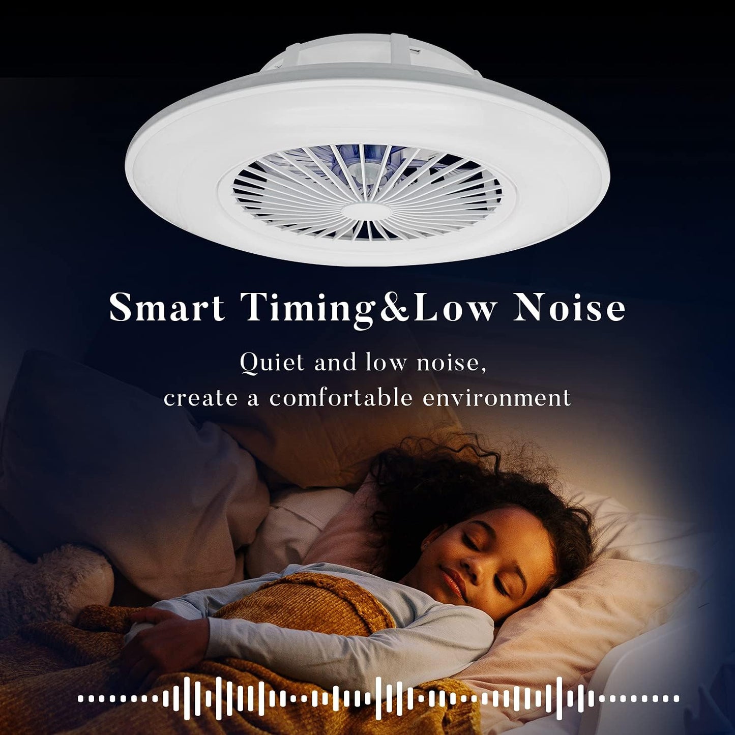 32W Smart Ceiling Fan with LED Light – Remote & APP Control