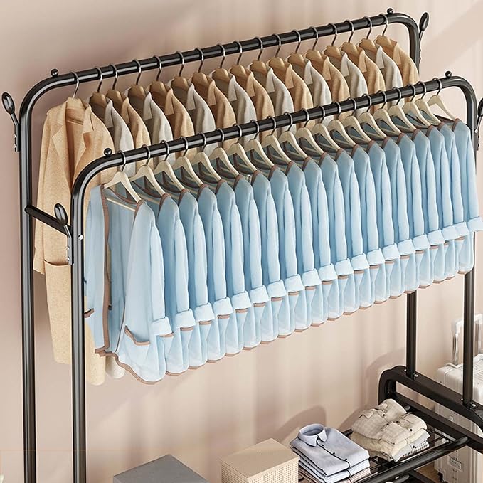 Heavy-Duty Clothes Drying Rack with Wheels-B 👕🧺
