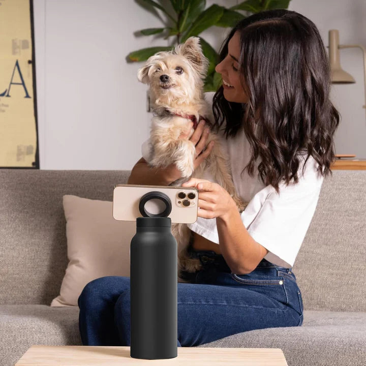 Stainless Steel Magnetic Vacuum Flask with Phone Holder