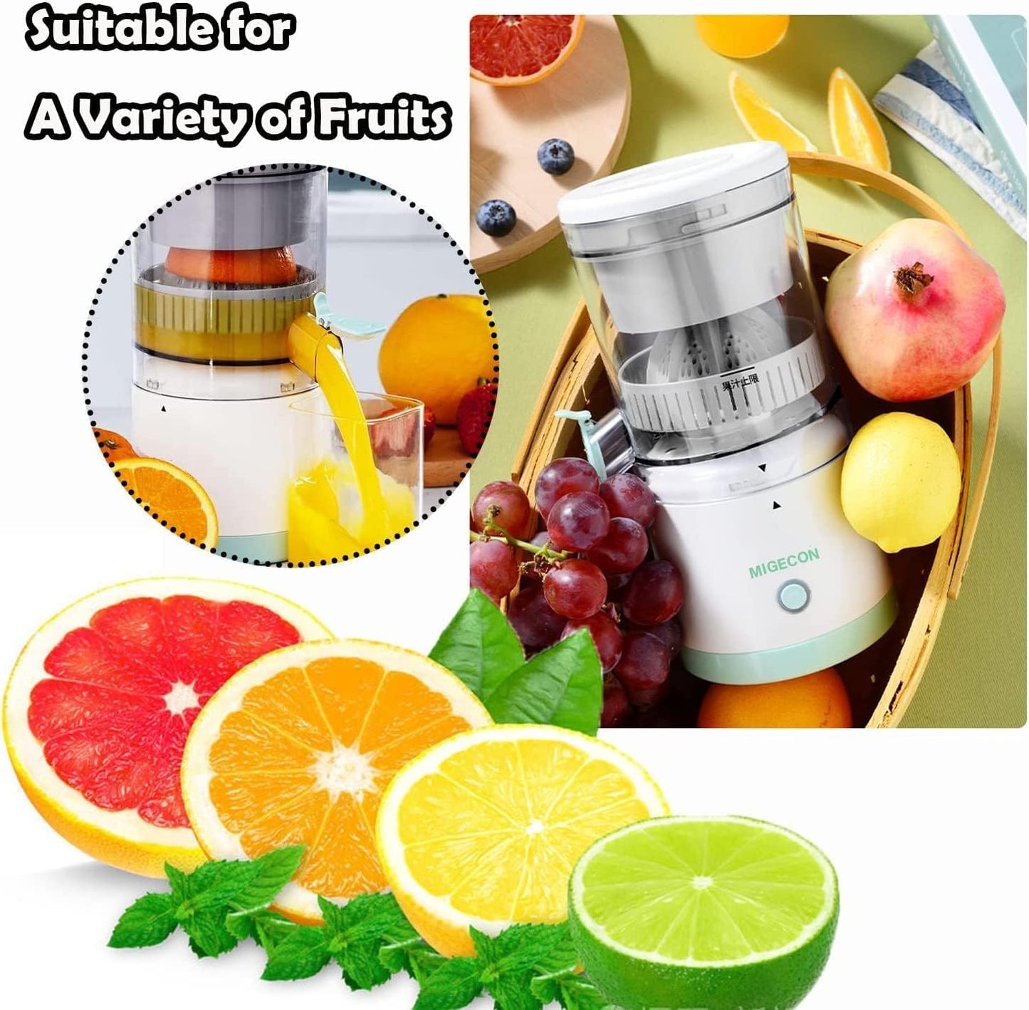 Portable Rechargeable Electric Citrus Juicer Hands