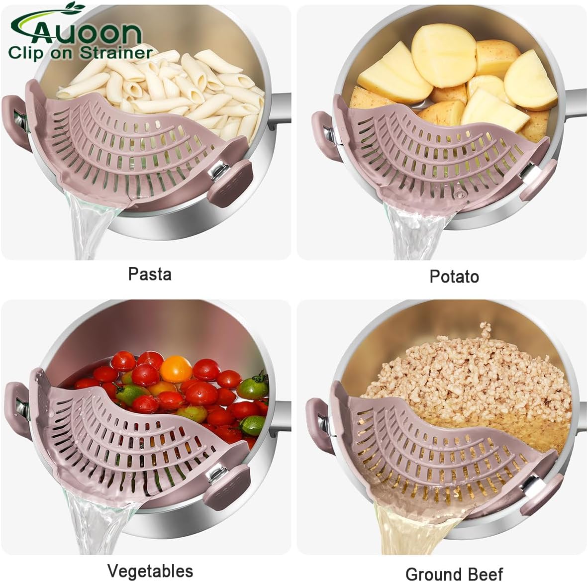AUOON Clip-On Silicone Pot Strainer 🍝🥦✨