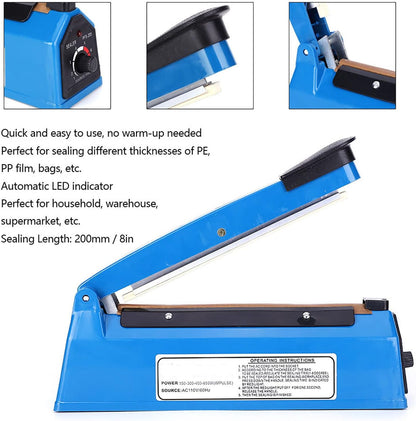 PFS-200 300mm IMPULSE SEALER PLASTIC BAG PACKAGING SEALER