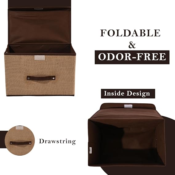 Storage Box with Lid Stackable Foldable Storage Container for Clothes