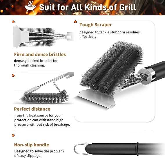 Heavy Duty BBQ Grill Brush & Scraper 🔥🍖
