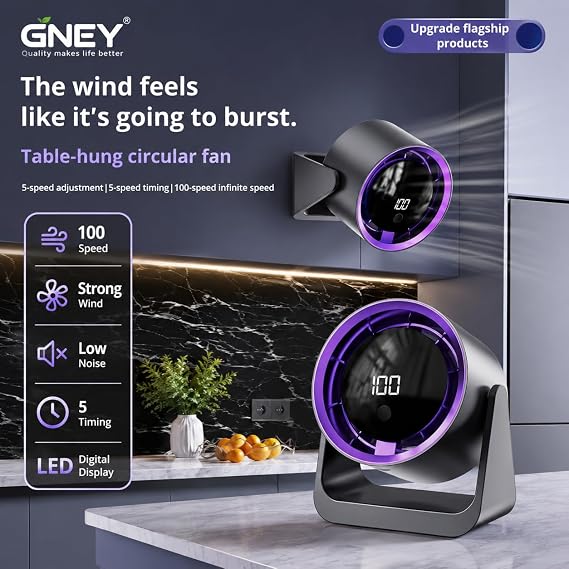 Rechargeable Air Circulator Fan – 100-Speed Digital Desktop Fan 🌬️✨