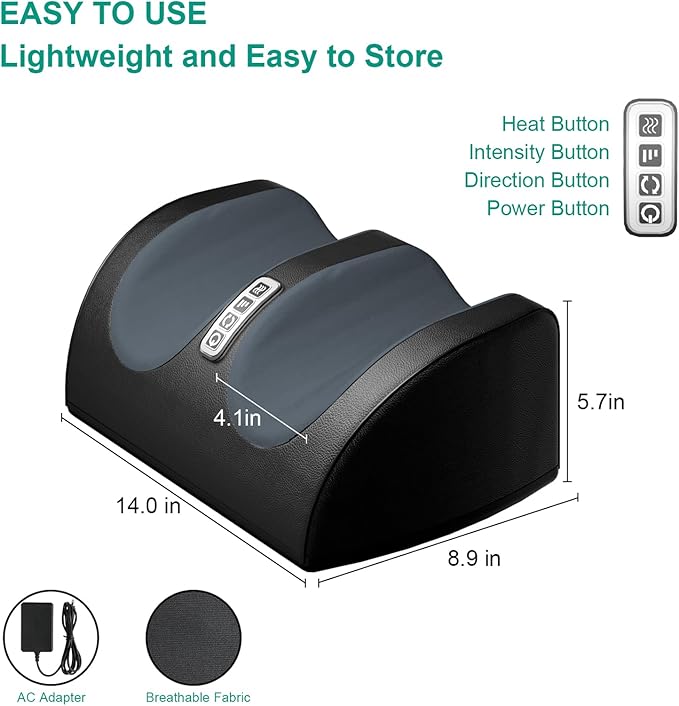 Shiatsu Foot & Calf Massager with Heat – Deep Relaxation Therapy