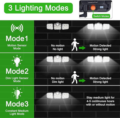 Solar Motion Sensor Outdoor Lights, 360° Rotatable, IP65 Waterproof Security Light