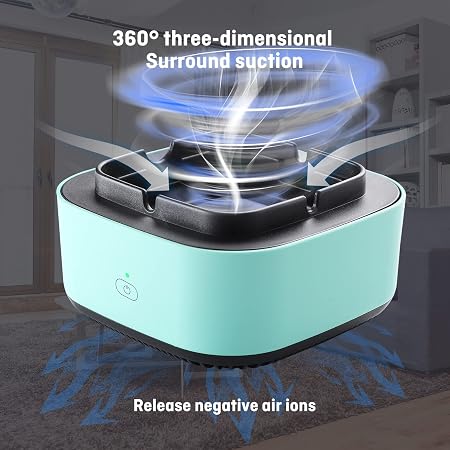 Smokeless Ashtray for Cigarettes Indoor, 2-in-1 With Air Purifier Multifunctional Smokeless Ashtray