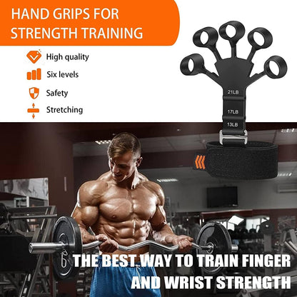 Hand Grip Strengthener - Adjustable Finger Exerciser and Finger Stretcher