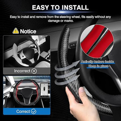 Carbon Fiber Steering Wheel Cover – 2PCS 🚗✨