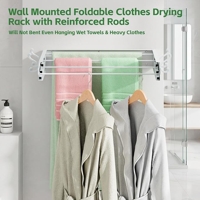 Foldable Wall-Mounted Drying Rack – 23.5" 👕🧺✨