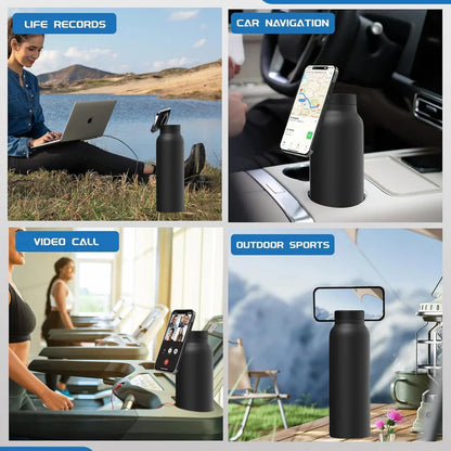 Stainless Steel Magnetic Vacuum Flask with Phone Holder