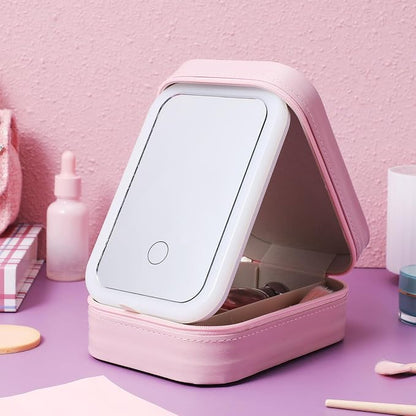 Travel Makeup Organizer with LED Mirror 💄✨