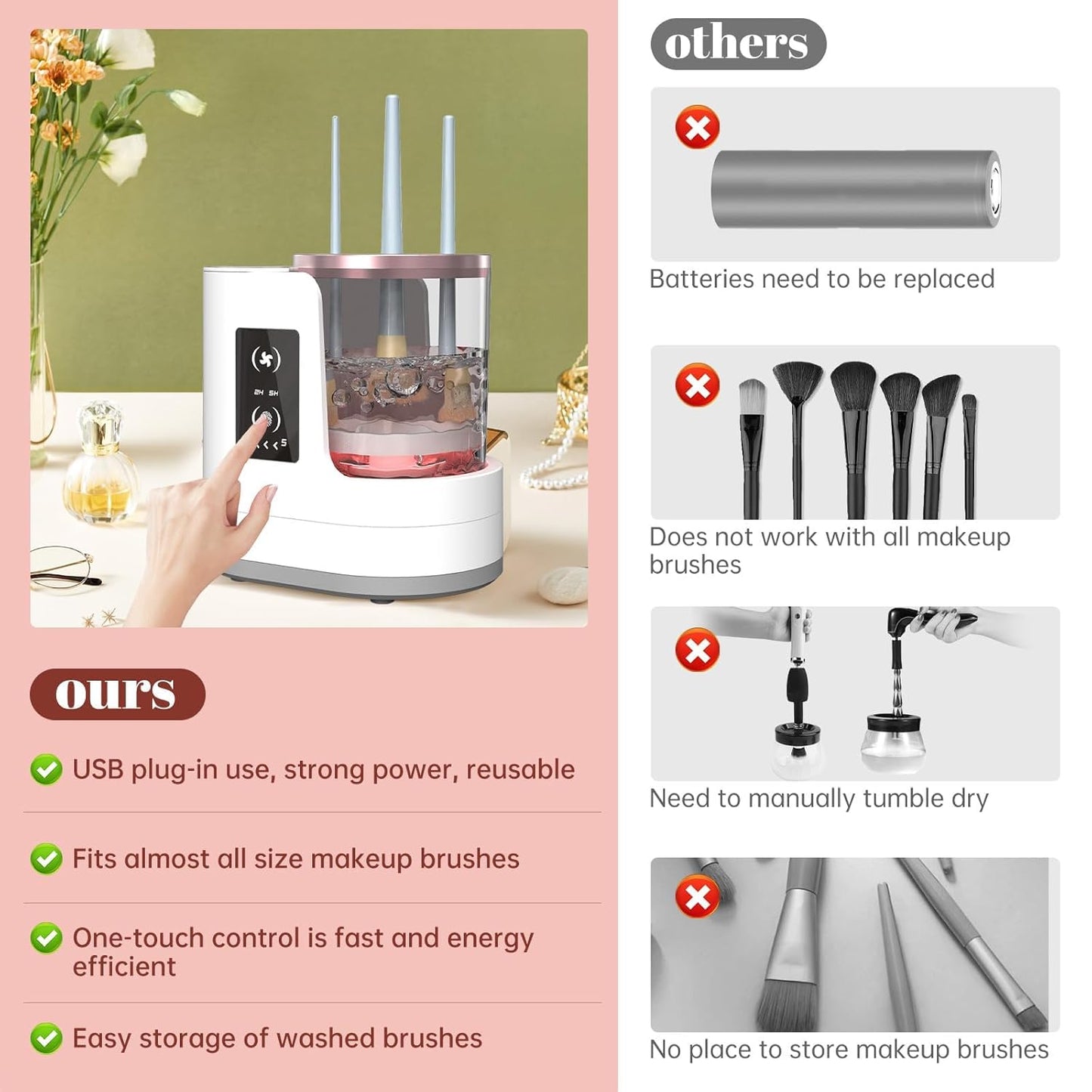 3 in 1 Makeup Brush Cleaner & Dryer & Holder