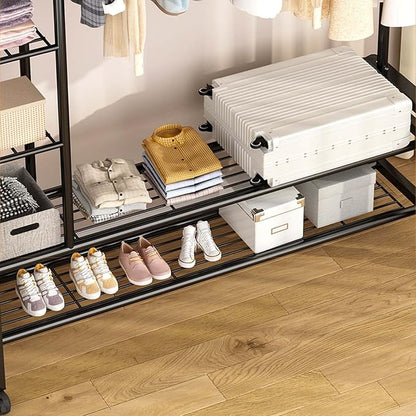 Heavy-Duty Clothes Drying Rack with Wheels-B 👕🧺