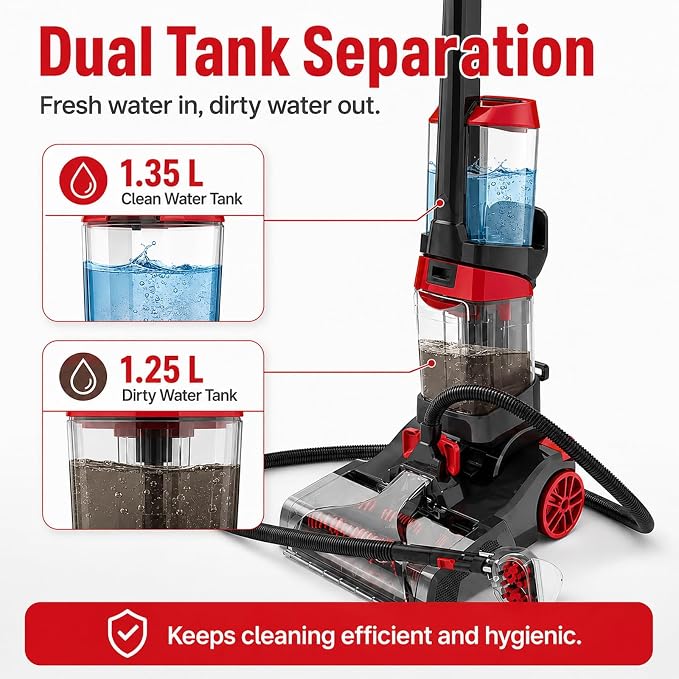 2-in-1 Carpet Vacuum Cleaner Hard Floor Cleaner with Built-in Heater | 800W | KD2042