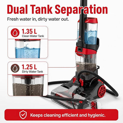 2-in-1 Carpet Vacuum Cleaner Hard Floor Cleaner with Built-in Heater | 800W | KD2042