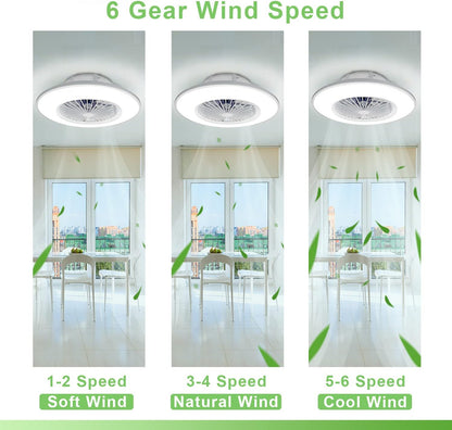 32W Smart Ceiling Fan with LED Light – Remote & APP Control