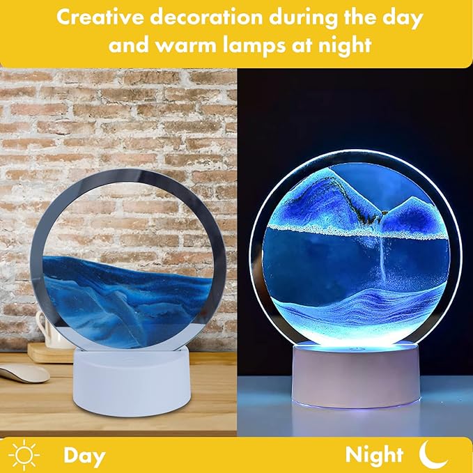 3D Moving Sand Art – Relaxing Quicksand Glass Decor