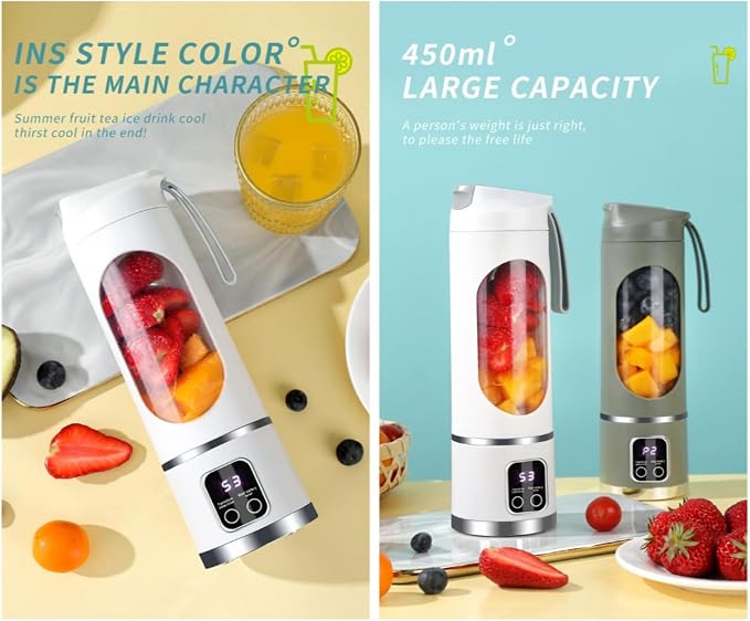 Portable USB Blender – 450ML, 12 Blades 🥤⚡
