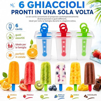 Topolenashop 6-Cavity Ice Pop Molds 🍦🧊✨