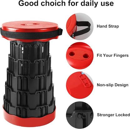 Portable Folding Stool – Adjustable Telescopic Seat 🔴✨