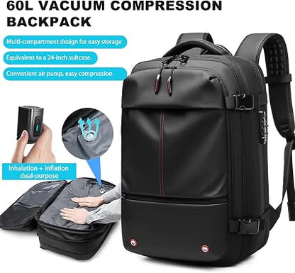 Vacuum Compression Travel Backpack with Pump – Space Saver Bag for Camping & Luggage