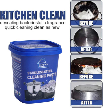 Stainless Steel Cookware Cleaning Paste – Heavy-Duty Pot & Oven Cleaner ✨🧽