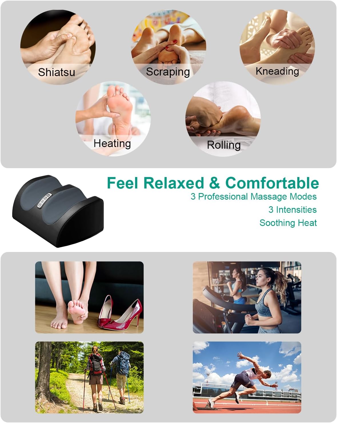 Shiatsu Foot & Calf Massager with Heat – Deep Relaxation Therapy