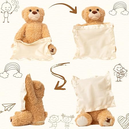 Peek-a-Boo Talking Teddy Bear – Interactive Musical Plush Toy 🧸✨
