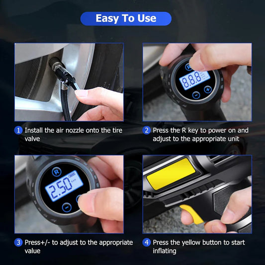 Tyre Inflator Pump Car Air Compressor Auto Shut-Off Portable 12V MK-311