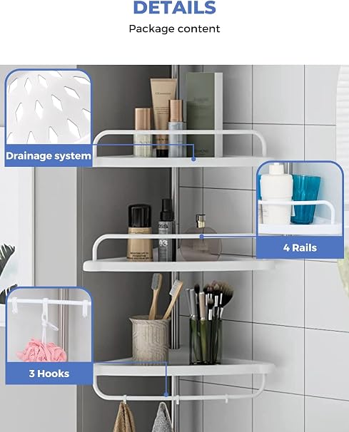 Telescopic Corner Shower Shelf – 4 Tier -B 🚿🧴✨