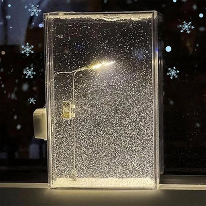 i Snow Tales Lamp, Snowy Night Street Lamp Christmas Snow Scene Light DIY Materials, Snow Globe Night Light