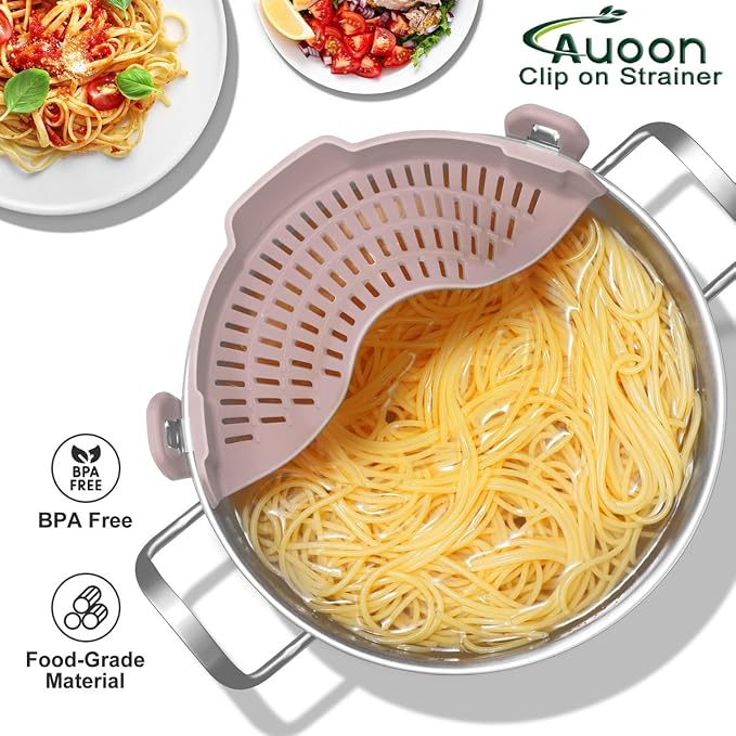 AUOON Clip-On Silicone Pot Strainer 🍝🥦✨