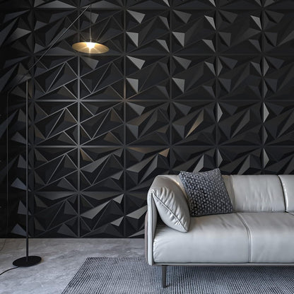 PVC 3D Black Diamond Wall Panels