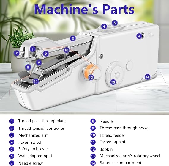 Portable Handheld Sewing Machine – Mini Cordless Quick Stitch Tool 🧵✨