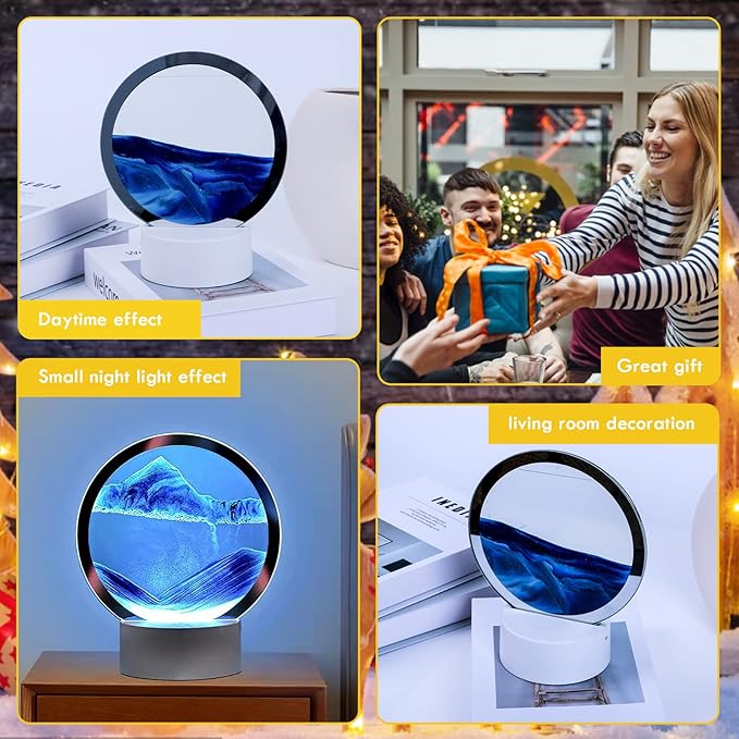 3D Moving Sand Art – Relaxing Quicksand Glass Decor