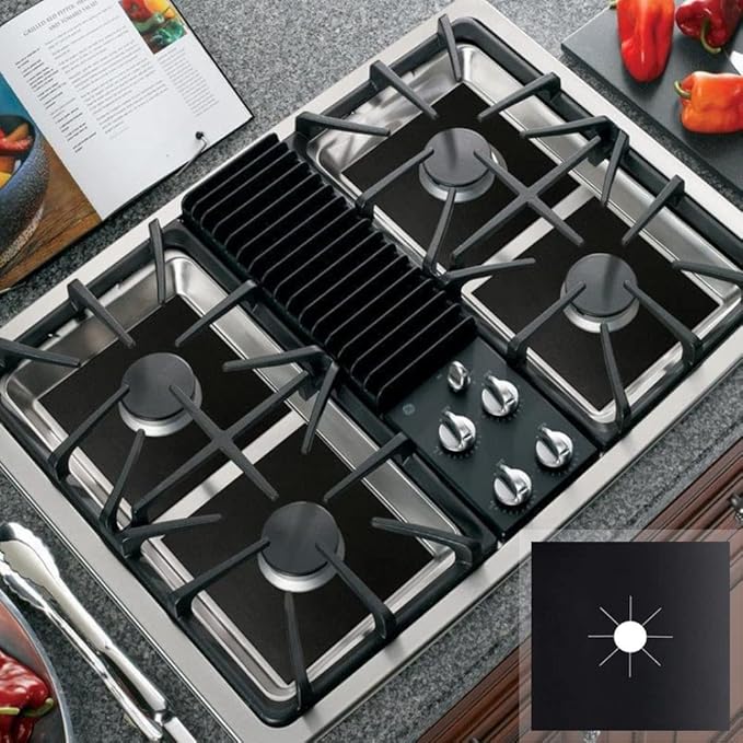 6PCS Gas Stove Protector Liners – Reusable Heat Resistant Pads