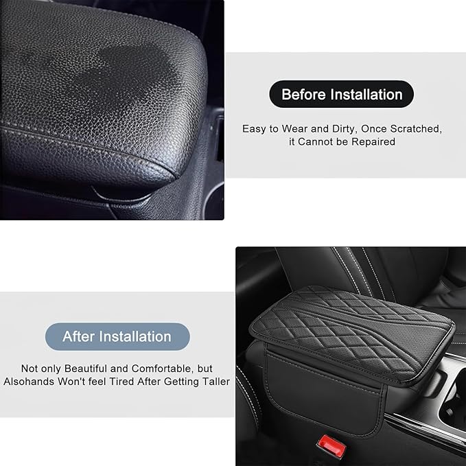 Universal Car Armrest Cover – Anti-Slip Leather Protector