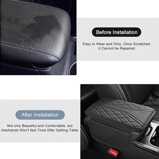 Universal Car Armrest Cover – Anti-Slip Leather Protector