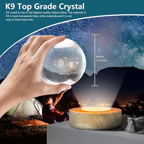 3D Solar System Crystal Ball – LED Galaxy Night Lamp 🌌🪐