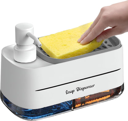 Dual Pump Soap Dispenser with Sponge Holder