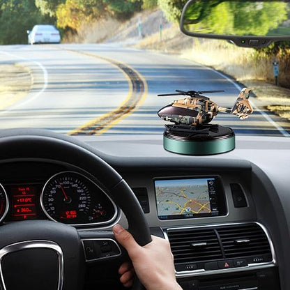 Solar Powered Helicopter Car Air Freshener Rotating Aromatherapy Diffuser for Car, Home & Office